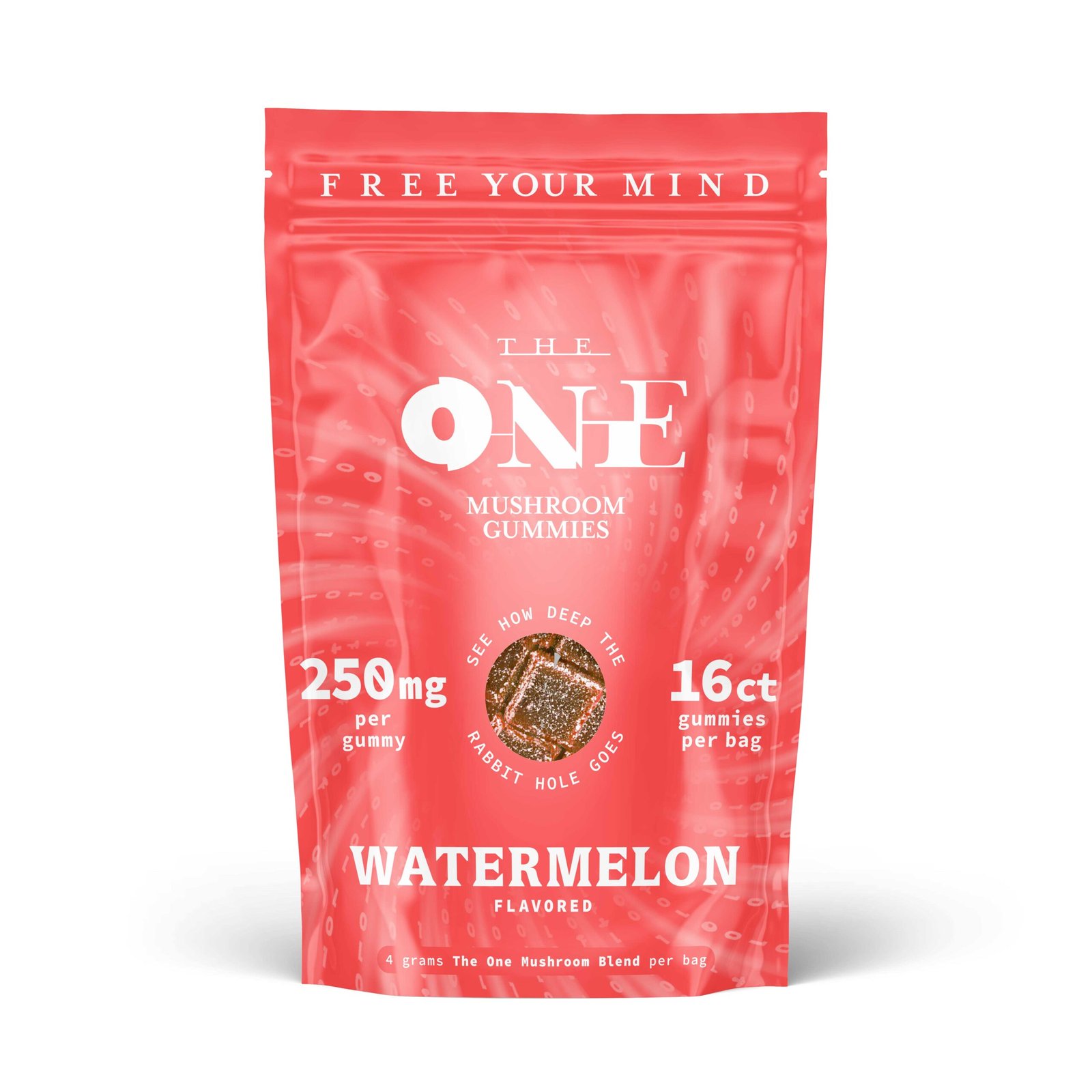 the one: 16 count 250mg microdose gummies with mushroom extract watermelon