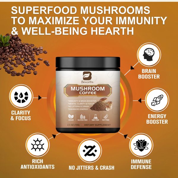 bweorths mushroom coffee 250g 10 in 1 health boost