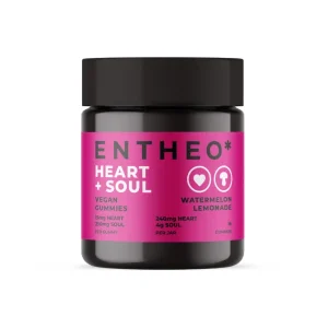 entheo heartsoul 15mg 250mg vegan gummies 16 ct jar watermelon lemonade scaled 600x600