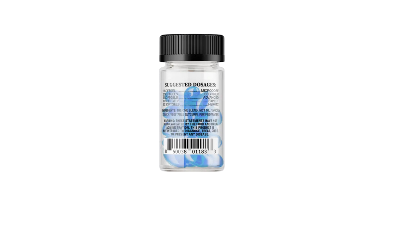 THE ONE: 20-Count 250mg Microdose Soft Gels - Blue - Image 2