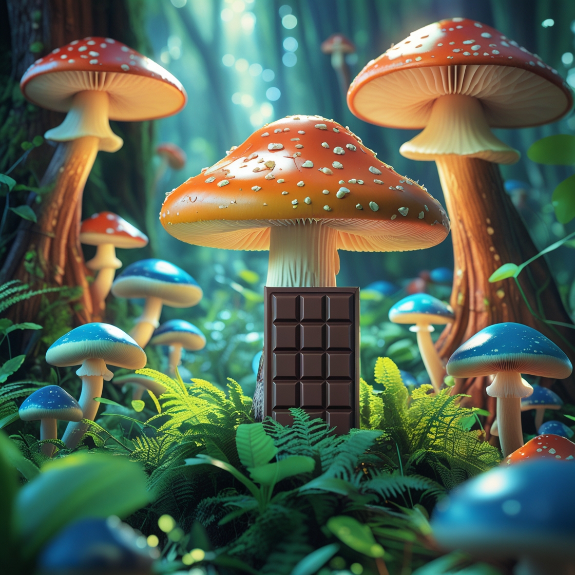 leonardo phoenix 10 a lush 3d render of a mushroomshaped choco 1