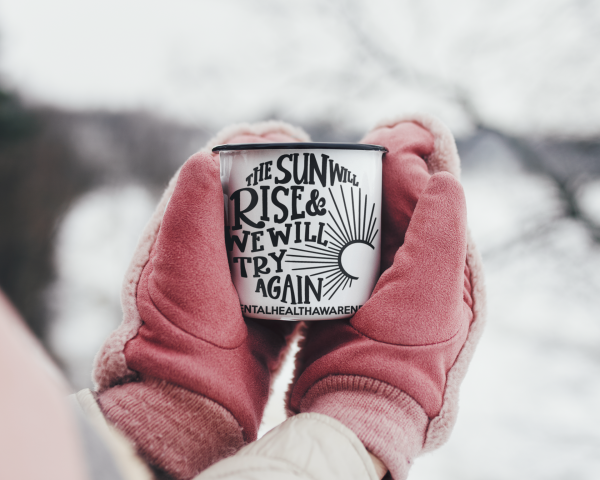 the sun will rise and we will try again mental health awareness mug