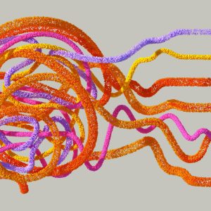 Vibrant 3D rendering depicting the complexity of neural networks.